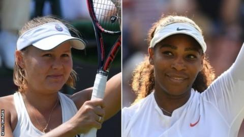 Evgeniya Rodina and Serena Williams