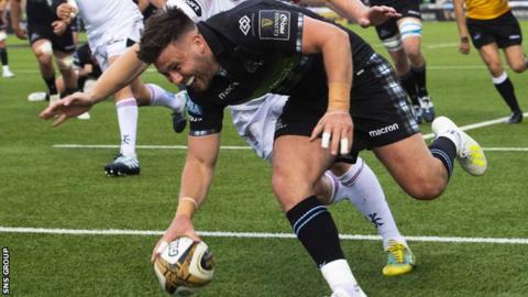 Ali Price scored the second of Glasgow's seven tries against Ulster