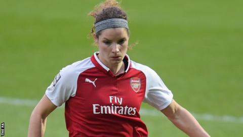 Dominique Janssen in action for Arsenal