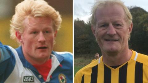 Colin Hendry with Blackburn Rovers in his Premier League heyday and with pub team Moorgate FC