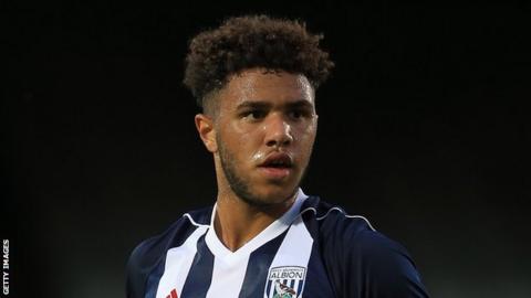 Tyler Roberts looks on during a pre-season game for West Brom against Port Vale in July 2017