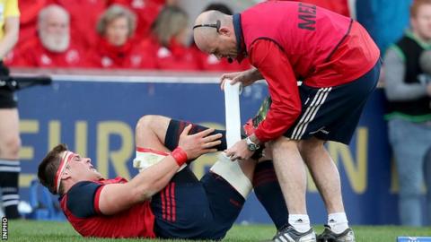 CJ Stander suffered an ankle injury in Munster's European quarter-final win over Toulouse