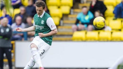 Liam Henderson scores for Hibernian against Livingston
