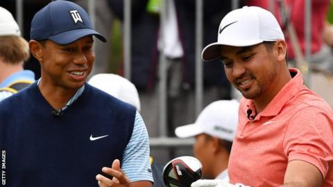 Tiger Woods (left) and Jason Day
