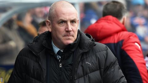 Mark Warburton pictured during his final match as Rangers boss against Ross County