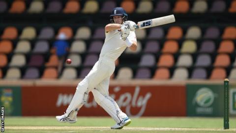 England batsman Joe Denly plays a shot during his century in a warm-up against South Africa A