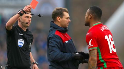 Jordan Ayew sent off