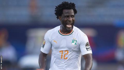 Wilfried Bony playing for Ivory Coast