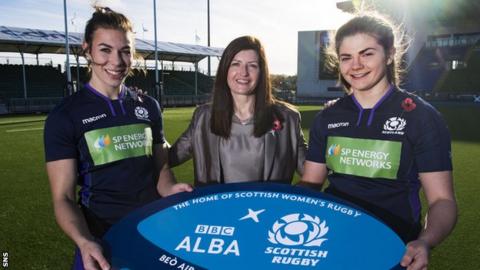 Louise McMillan, Iseaball Mactaggart (Director of strategy and partnership at MG ALBA and Lisa Thomson.