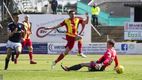 Kris Doolan scores for Partick Thistle against Dundee