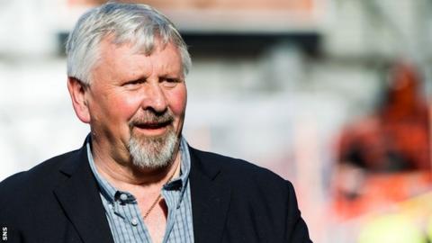 Paul Sturrock attends Dundee United's game against Dunfermline