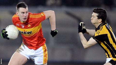 Castlebar's Barry Moran attempts to get past Crossmaglen's Stephen Kernan at Breffni Park