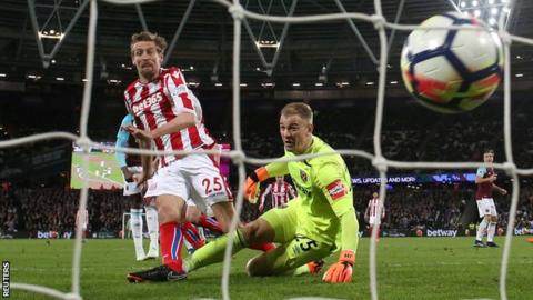 Joe Hart concedes goal against Stoke