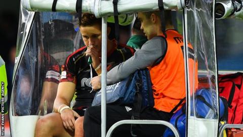 Hallam Amos receiving treatment