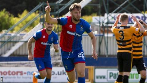 Brad McKay celebrates scoring
