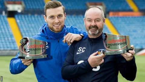 Kilmarnock's Stephen O'Donnell (left) and manager Steve Clarke