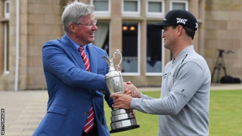 Zach Johnson returns the Claret Jug to the R&A
