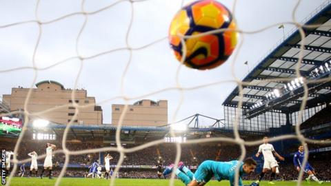 Pedro scores Chelsea's second goal against Swansea