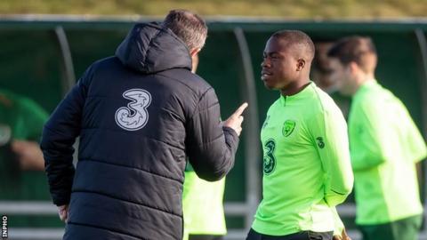 Michael Obafemi and Roy Keane
