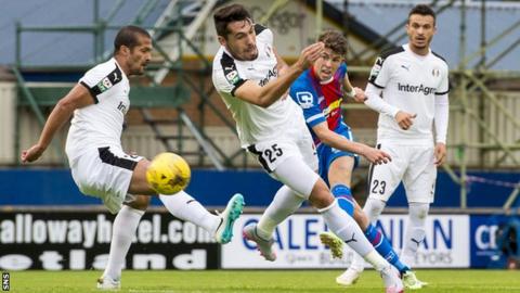 Ryan Christie has a shot for Inverness Caledonian Thistle against Astra Giurgiu
