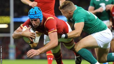 Justin Tipuric goes over against Ireland in August, 2015