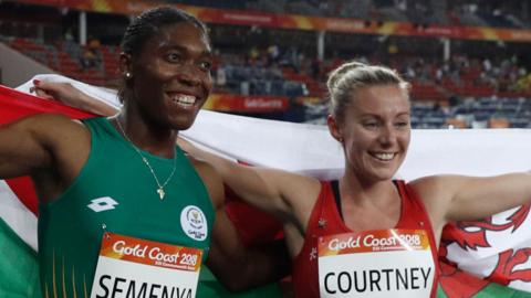 Caster Semenya and Melissa Courtney of Wales