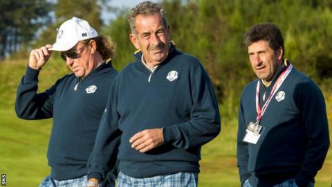Miguel Angel Jiminez, Sam Torrance and Jose Maria Olazabal