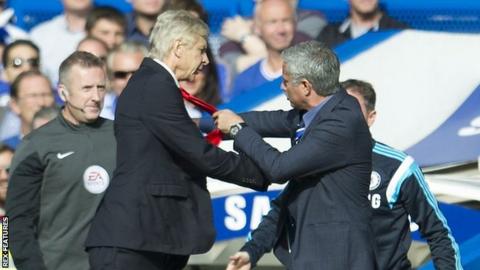 Arsenal manager Arsene Wenger (left) and Jose Mourinho