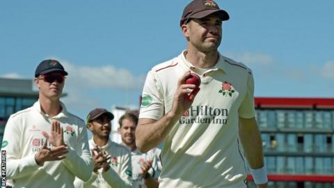 James Anderson's 46th five-wicket haul in first-class cricket was his first for Lancashire since his county best 7-77 against Essex at Chelmsford in September 2015