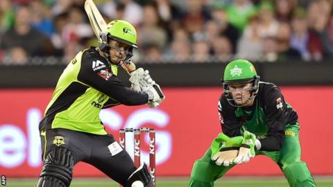 Usman Khawaja bats