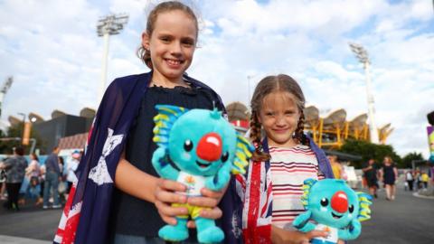 Young fans at the Commonwealth Games on the Gold Coast