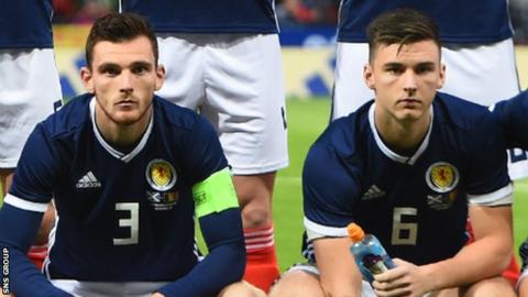Scotland are without left-backs Andrew Robertson and Kieran Tierney for the match in Astana