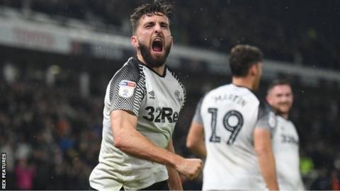 Graeme Shinnie's strike was his first for Derby County since his summer move from Aberdeen
