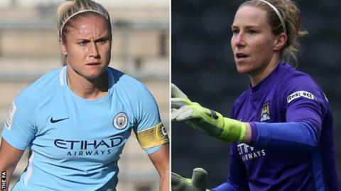 Steph Houghton (left) and Karen Bardsley