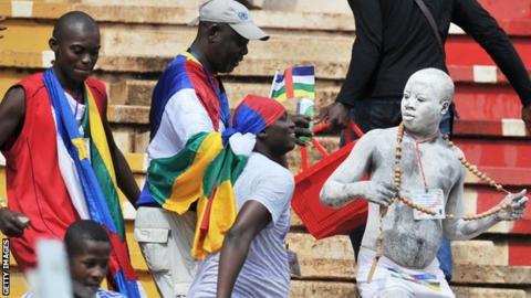 Central African Republic's supporters enjoy watching their team