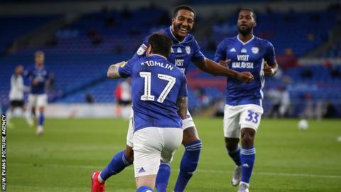 Cardiff celebrate second goal