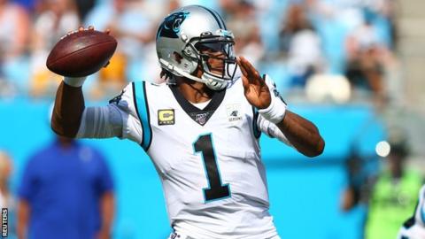 Cam Newton playing for Carolina Panthers