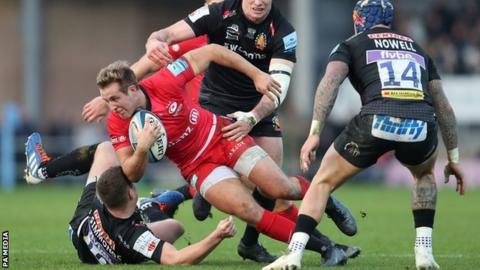 Max Malins made his Sarries debut against Scarlets in January 2017
