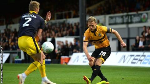 Newport County's Mickey Demetriou scored an unfortunate early own goal