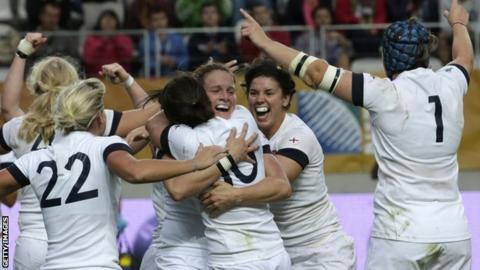 England women celebrate