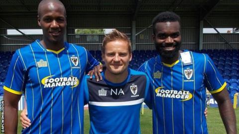 Tom Elliott, Neal Ardley and Karleigh Osborne
