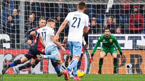 Genoa 2 3 Lazio Ciro Immobile Equals Record As Lazio Narrow Gap