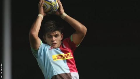 Archie White gathers the ball at a line out