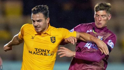 Egli Kaja (left) in action for Livingston