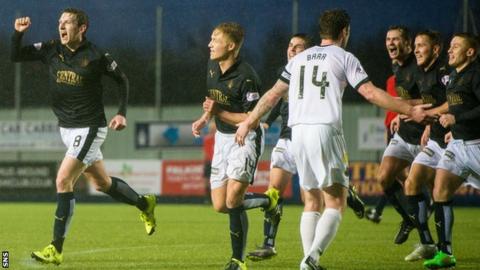 Falkirk players celebrating