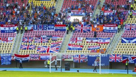 Rangers fans in Skopje