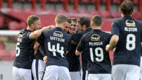 Falkirk players celebrating