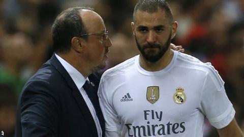 Rafael Benitez and Karim Benzema