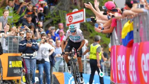 Great Britain's Christopher Froome in action during the Giro d'Italia Stage 19 a 185km stage from Venaria Reale to Bardonecchia - Jafferau