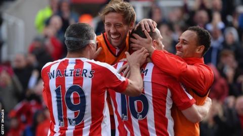 Stoke City players celebrate